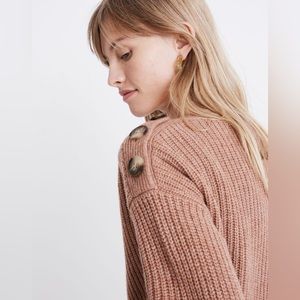 Madewell Boatneck Button-Shoulder Sweater